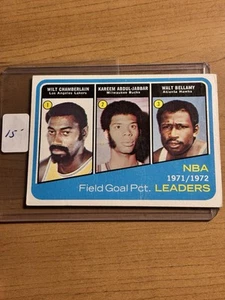 1972-73 TOPPS #173 WILT CHAMBERLAIN/KAREEM ABDUL-JABBAR/WALT BELLAMY - Picture 1 of 7