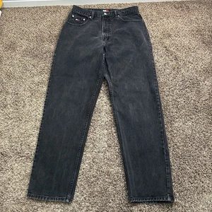 Pantalones de mezclilla Tommy Hilfiger Freedom vintage para hombre W34 L34 negros 100 % algodón años 90 Y2K - Imagen 1 de 18