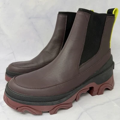 Botas Chelsea Sorel Brex Tacón Mujer Talla 7.5 M Granate Impermeable Gruesa Plataforma Foto 1 de 4