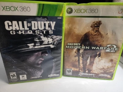Xbox 360 Call Of Duty 2 Game Lot Ghosts & Modern Warfare 2 Both CIB - Image 1 of 4