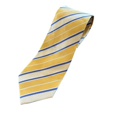 Corbata Donald Trump 100 % seda barra dorada colección exclusiva rayas amarillas/azules Foto 1 de 4