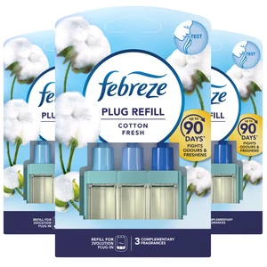 3 x Febreze Plug Refill Cotton Fresh Odour Fighting 3vol Plug-In System - Picture 1 of 7