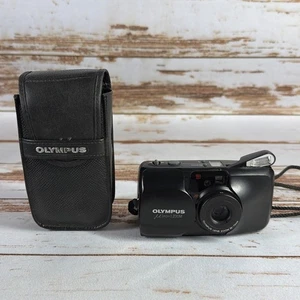 Olympus U MJU Zoom Weatherproof Film Camera Black *TESTED* W Battery - Picture 1 of 6