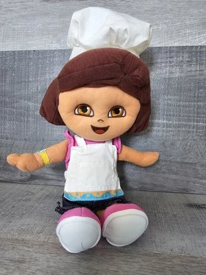 Muñeca de peluche de tela Dora la Exploradora 12" Chef Cook Baker Fisher Price 2005 Mattel Foto 1 de 4