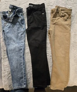 Cat & Jack Boys Adjustable Waist Pants Lot of 3. Size 7 Pants Clothing - Picture 1 of 5