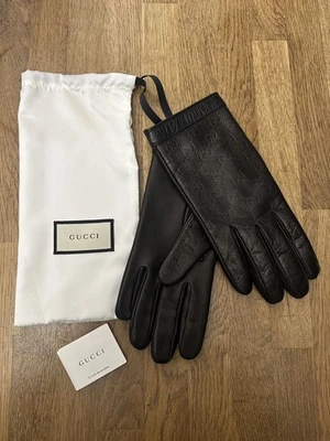 GUCCI Cuero GG Guantes Monograma Hombre TALLA ÚNICA•Nuevos Foto 1 de 4