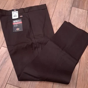NUEVO Pantalones Dickies Hombres 874 Talla 40x34 Ajuste Original Uniforme de Trabajo Marrón Oscuro Ropa de Trabajo - Imagen 1 de 5