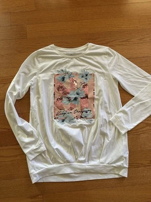 New  Guess girls size 16 long sleeves shiny  top - Image 1 of 2