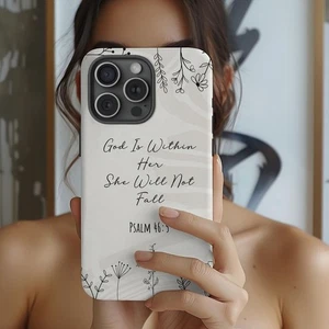 Christliche iPhone 11-16 Hülle Psalm 46,5 Zitat Gott ist in ihrer Schrift Geschenk - Bild 1 von 4
