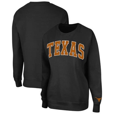 Women's Colosseum Black Texas Longhorns Campanile Pullover Sweatshirt - Image 1 of 3