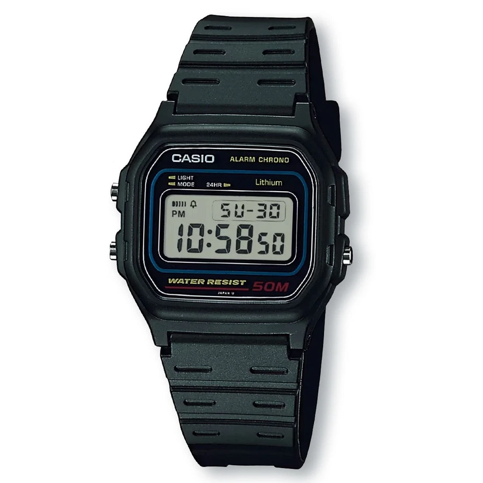 Часы с хронографом цифровые черные унисекс CASIO W59-1V - Изображение 1 из 1