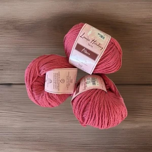 Lot of 3 /Louisa Harding ALBERO Yarn / Cherry Color/Cotton-Viscose - Picture 1 of 5