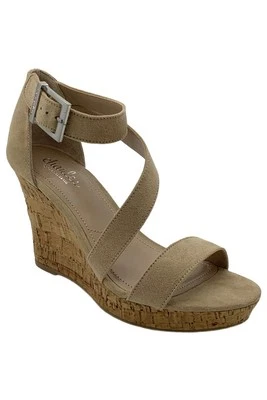 Sandalia de cuña Charles by Charles David Leanna para mujer microgamuza desnuda Foto 1 de 3