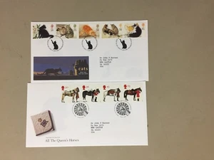 Two CATS and HORSES GB fdc - Picture 1 of 1