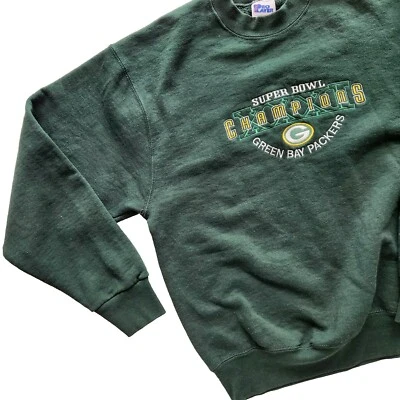 Vintage 90's Green Bay Packers Embroidered USA Made Sweater Size L Superbowl NFL - Image 1 of 4