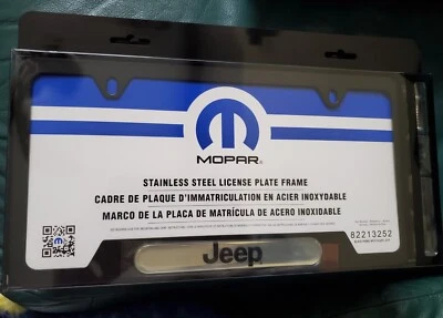 Marco de matrícula 93-22 delantero o trasero logotipo Jeep Mopar Dodge Chrysler Ram - NUEVO Foto 1 de 2