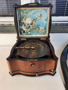 Vintage POLYPHON Music Box with 22 Plates, Diameter 20.8 cm - Picture 1 of 14