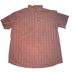 Columbia Hemd Herren 2X Orange Kariert Kurzarm Omni Shade Outdoor Camping Oberteil - Bild 1 von 12