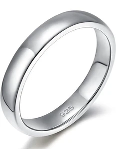 Solid .925 Sterling Silver Wedding Band Ring For Men And Women Multiple Sizes - Picture 1 of 5