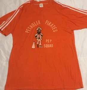 Vintage 80’s 1980’s Original High School PIRATES Pep Squad Tee MEN M 50/50 Blend - Picture 1 of 9