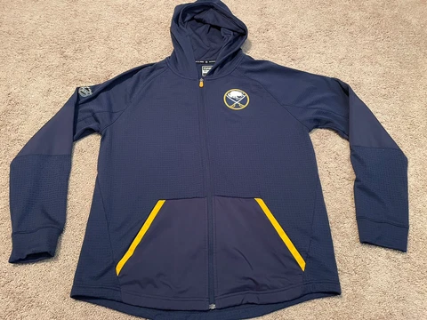Buffalo Sabres Fanatics Hooded Pro Rinkside Navy Full-Zip Jacket Mens Size L NHL Cover