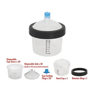 50 Pack 7 OZ Disposable Paint Spray Gun Cup Kit With Liners &Sealing Plugs - Picture 1 of 8