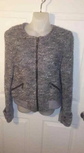 Drew mehrfarbige Woll- & Kunstlederjacke mit durchgehendem Reißverschluss Größe M kostenloser US-Versand - Bild 1 von 4