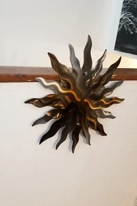 metal Wall art Sun Large home decor Indoor outdoor country cottage Rustic art - Picture 1 of 2