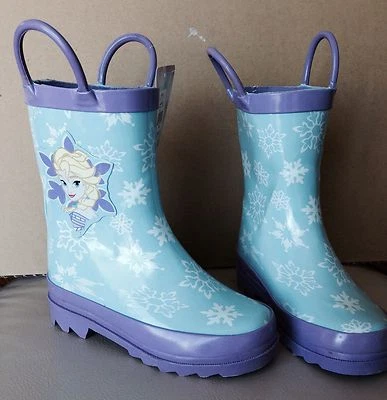 Disney Frozen Girl Elsa Rain Boots Blue Toddler Size 7, 8,9,10 New. Ship fast - Image 1 of 4