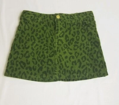 Hartstrings Girl 5 Green Corduroy Leopard Print Adjustable Waist Skort  0573 - Image 1 of 4