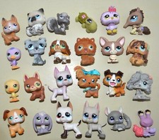 Littlest Pet Shop Lot of 24 Dogs Great Dane Duck Crab Rabbit older style LPS