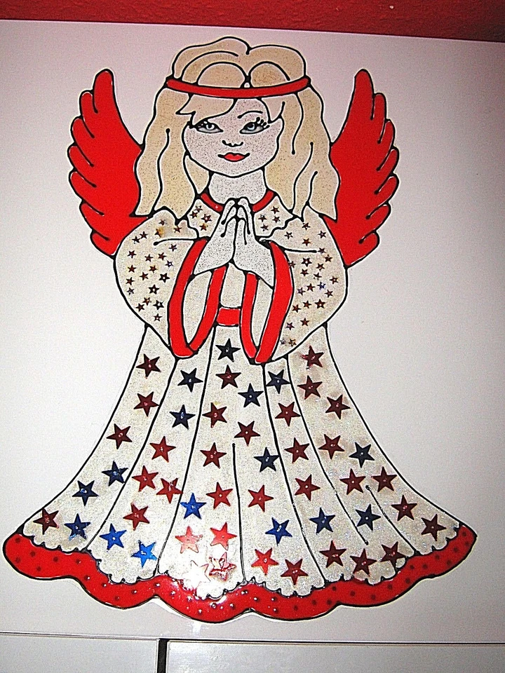 Zauberhafte WICO Fensterbilder -  Weihnachts-Glitzerengel  (ca. 29 x 22cm) - Bild 1 von 1