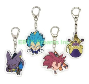 Set of 4 Dragon Anime Acrylic Keychain Frieza Son Goku Vegeta Beerus - Picture 1 of 2