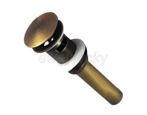 Antique Brass Pop Up Waste Drain with Overflow for Bathroom Sink Faucet - Picture 1 of 4