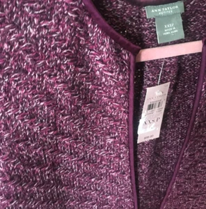 Ann Taylor Sweater 2XSP Wool Multi Open Front Pink Jacket Womens XXSP Petites - Picture 1 of 10