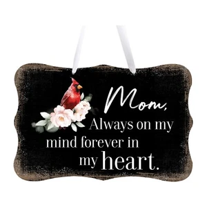 Memorial Hanging Gift Ribbon Sign for Loss of Loved One 8x12 - Mom Always On My - Picture 1 of 18