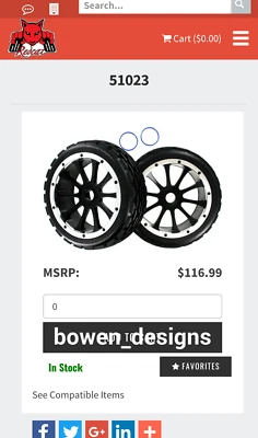 2 Redcat Racing 51023 Front 22mm Hex Wheel Tire Rampage DuneRunner 1/5 Buggy RC - Image 1 of 4