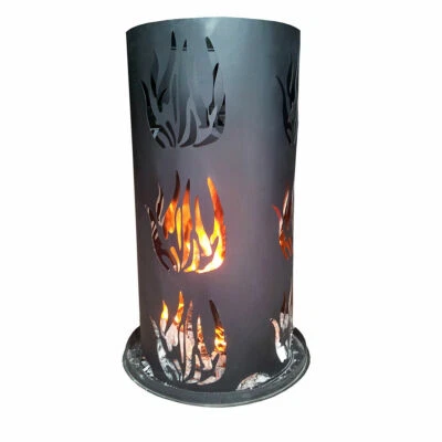  Feuerschale Stahl Feuerkorb Feuersäule mit Bodenrost  & Schürhaken 80 x 40  cm - Bild 1 von 3