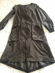 Magnifique Imper Long Capuche Modèle BREST COP COPINE Taille 38 Kaki Rayures - Foto 1 di 12