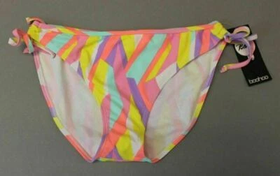 Boohoo Mujer Mezcla y Combina Chevron Pop Corbata Lateral Calzoncillo MM8 Multi US:10 UK:14 NUEVO CON ETIQUETAS Foto 1 de 4