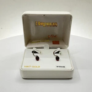 Carla | Nancy B 14k White Gold Briolette Garnet Earrings (4GE-1007) - Picture 1 of 3