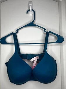 Victorias Secret Pink 36DD Wear Everywhere Push-up Bra Teal - Picture 1 of 2