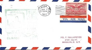 First Airmail Flight Clinton - Sioux City IA May 1 1952 AAMC#106W9 - Picture 1 of 1
