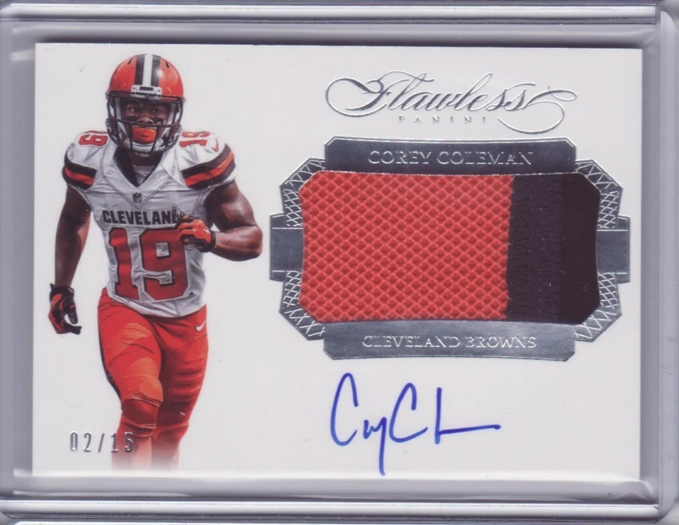 2016 Flawless Rookie Patch Autograph Silver Corey Coleman 02/15 Auto - Flat S/H - Image 1 of 1