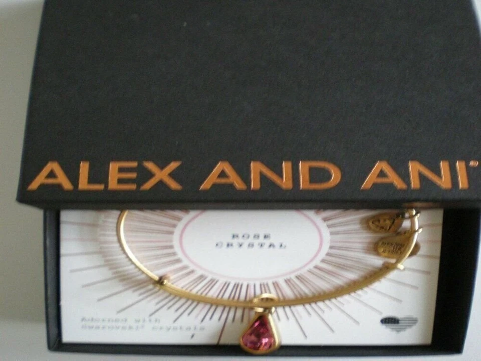 Alex and Ani October Drop Charm Bangle Bracelet Rafaelian Gold A17EB49RG