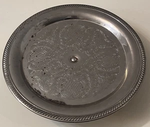 "Bandeja vintage con pedestal plateado Leonard soporte para pasteles 12"" hecha en Hong Kong ornamentada" - Imagen 1 de 19