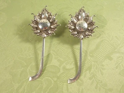 "LOTUS BLOSSOM" YOGYA .800 SILVER ~ (2) PIECE SALT & PEPPER SET ~ "OS 800" MAKER - Image 1 of 4