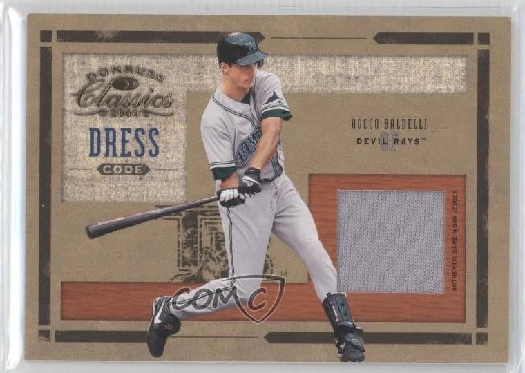 2004 Donruss Classics Dress Code Game-Worn Jersey /100 Rocco Baldelli #DC-27 - Image 1 of 2