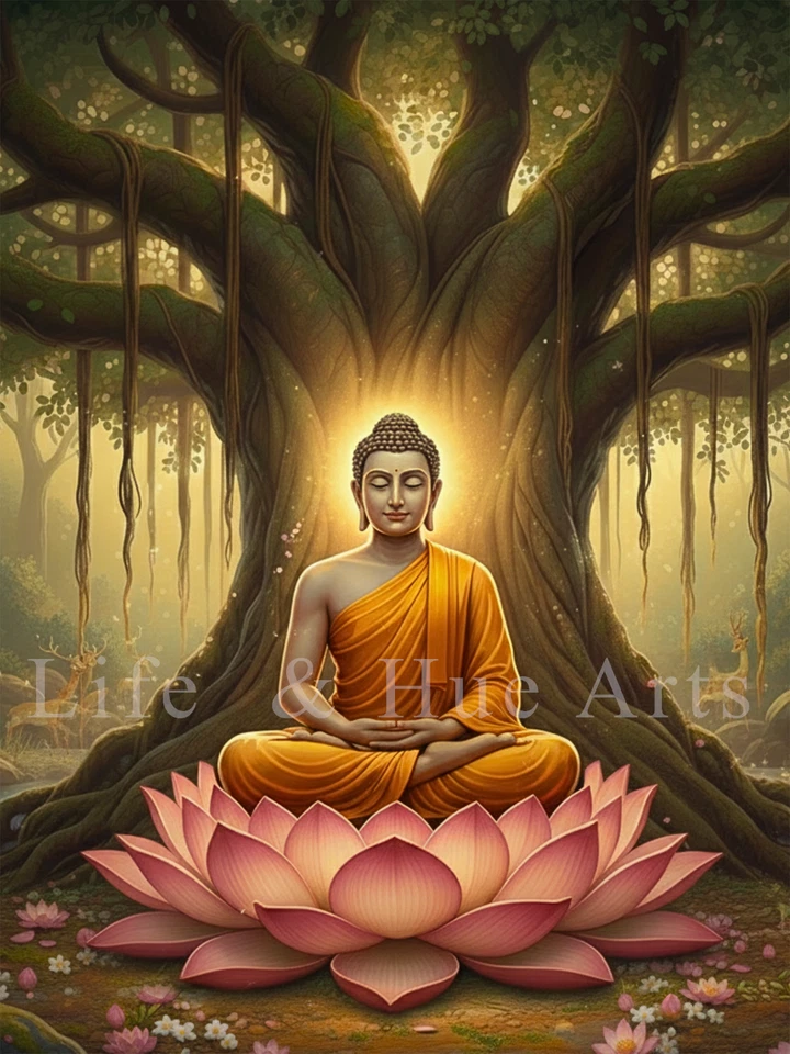 PÓSTER BRILLANTE GAUTAMA BUDA IMPRESIÓN FOTOGRÁFICA Siddhartha India 6x8 pulgadas Foto 1 de 4