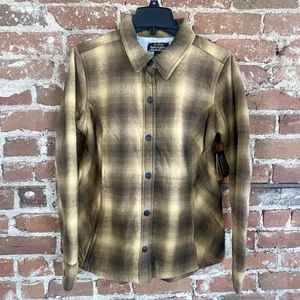 Edle Outfitters Hemdjacke Damen M gold kariert Flanell innen pelzig neu Etikett " - Bild 1 von 12